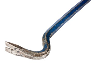 Beyaz arka planda mavi bir çivi. İzole et.