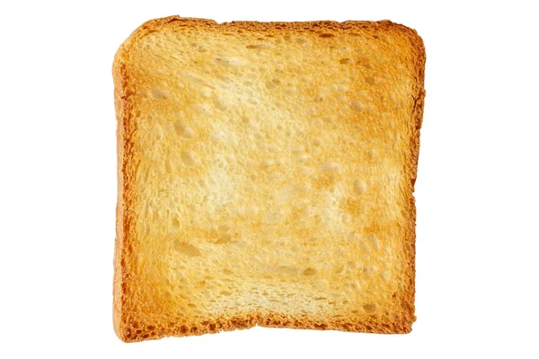 Хлебные тосты на белой тарелке. Поджаренный хлеб. Изолировать на белом. — стоковое фото