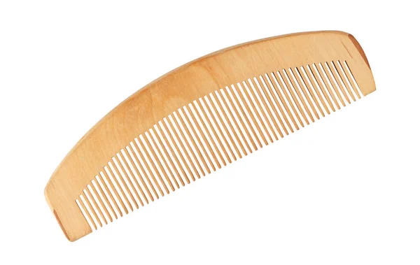 Wooden hair comb. Isolate on a white background. — Stock Photo, Image