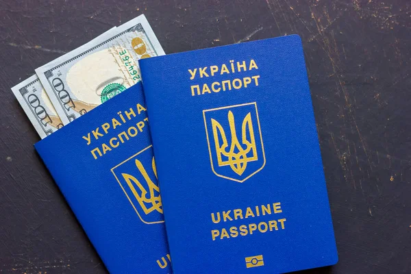 Ukrainian passport for foreign trips. Biometric passport of Ukraine. — Foto de Stock