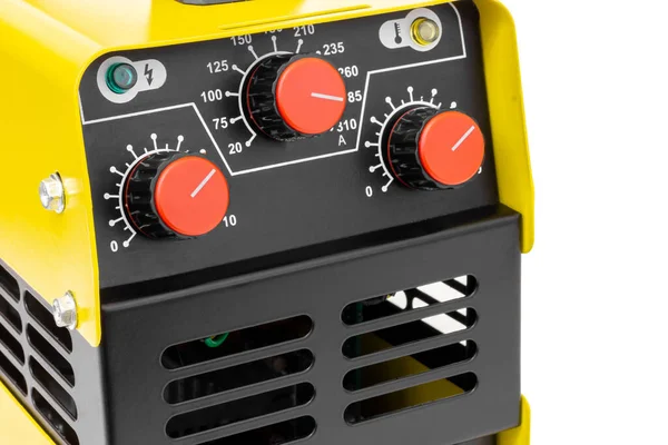 Elektrikli kaynakçılık için bir cihaz. Kaynak için aygıtın kontrol unsurları. Yüksek kalite fotoğraf