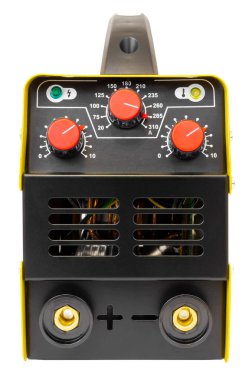 Elektrikli kaynak cihazı beyaz arkaplanda izole edildi. Yüksek kalite fotoğraf