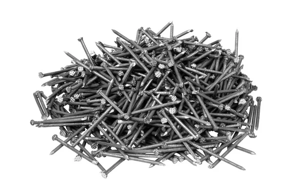 Pile Steel Nails White Background Isolated Steel Nails High Quality — 스톡 사진