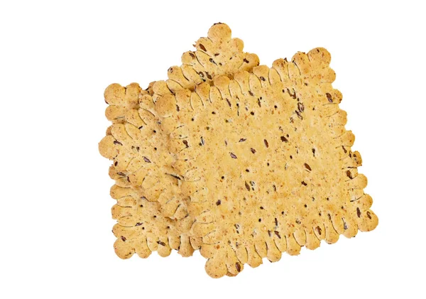 Galletas Cereales Sobre Fondo Blanco Galletas Integrales Aisladas Blanco Galletas — Foto de Stock