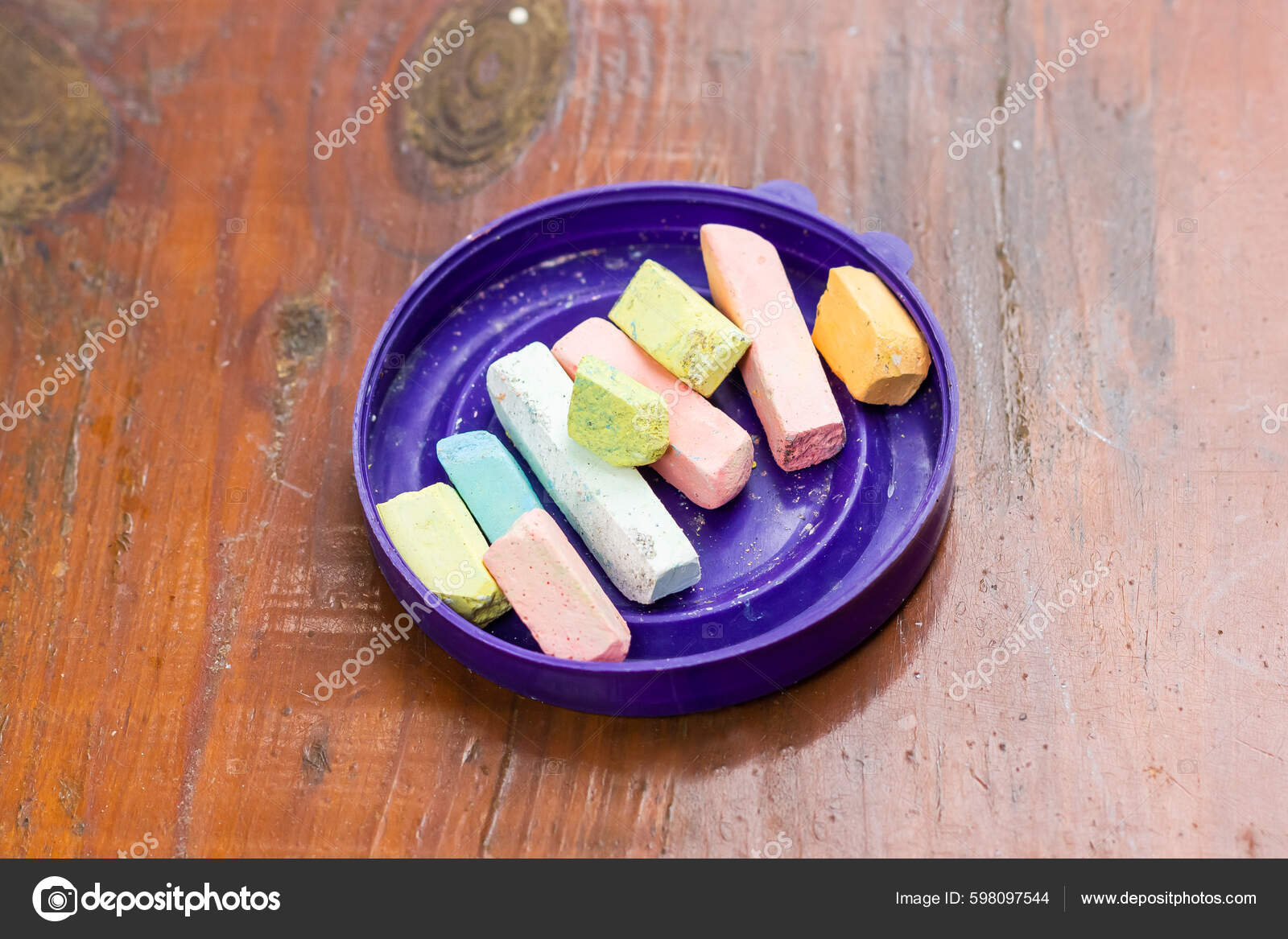 Pieces Colored Chalk Childrens Chalk Drawing High Quality Photo Stock Photo  by ©SashaMagic 598097544
