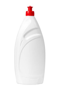Bottle of detergent isolated on white. White plastic bottle on a white background. High quality photo