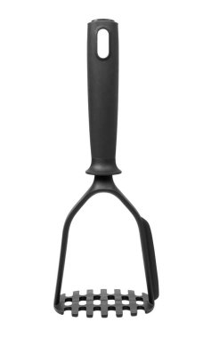 Potato masher isolated on white background. Plastic crush for mashed potatoes. High quality photo