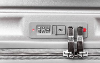 Suitcase lock. Suitcase clasp with lock. The code lock of the suitcase. High quality photo