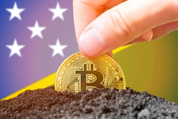 Legalização Bitcoin Nas Ilhas Salomão Ilhas Salomão Investimento Criptomoeda Foto — Fotografia de Stock