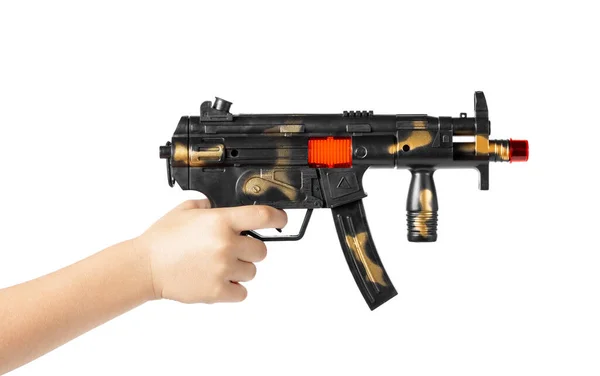 Игрушечное Оружие Детской Руке Автоматическое Игрушечное Оружие Автоматический Пистолет Пластик — стоковое фото