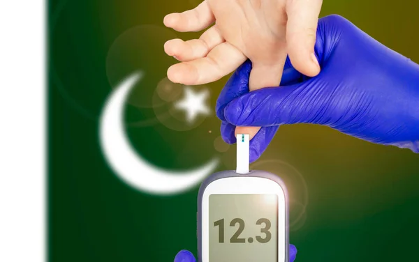 The problem of diabetes in Pakistan. Blood sugar control. High quality photo
