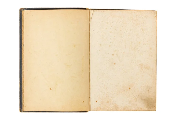 Hojas Papel Envejecidas Libro Antiguo Libro Abierto Con Páginas Blanco — Foto de Stock