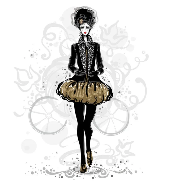 Ilustración Moda Hermosa Chica — Vector de stock