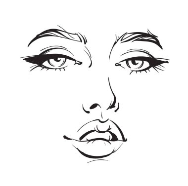 Güzel bir kızın yüzü.