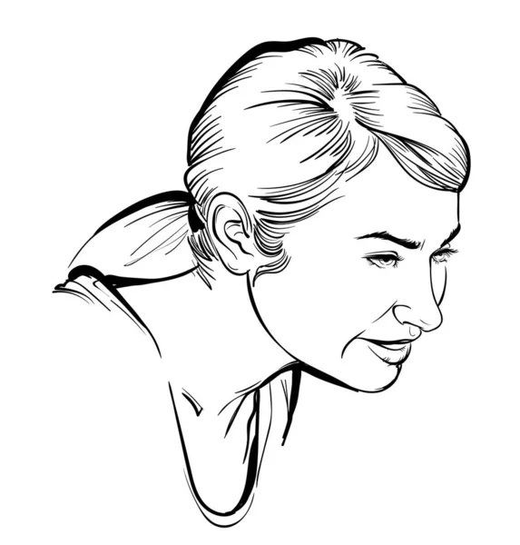 Genç, gülümseyen bir kadın görüşmeler sırasında eğilip dinledi.