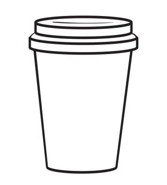 Tek kullanımlık fincanda içki vektörü çizimi