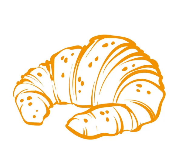 Croissant Food Pastries Vector Illustration — 스톡 벡터