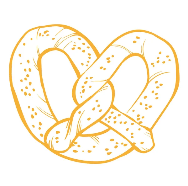 Pretzel Alimentos Hornear Vector Ilustración — Archivo Imágenes Vectoriales