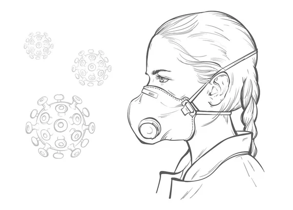 Ungdomar Medicinska Masker Och Andningsskydd Mot Koronavirusinfektion Covid Vid Pandemi — Stock vektor