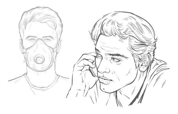 Genç adam vektör çizimi