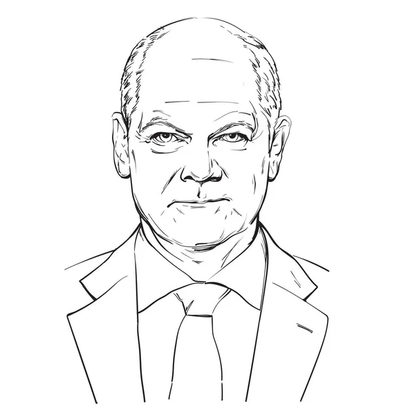 Alman siyasetçi şansölye olaf scholz vektör illüstrasyon taslağı