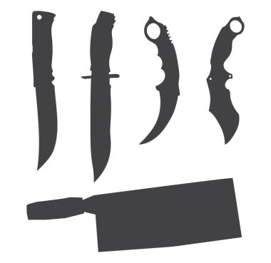 Bıçak koyu renk siluet vektör çizimi