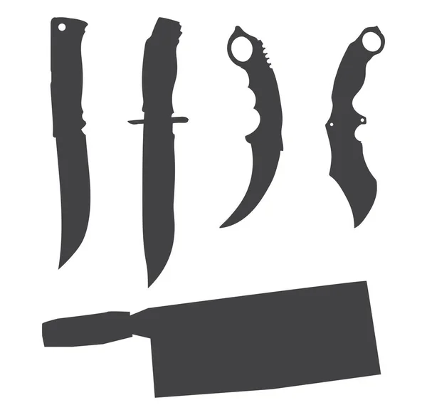 Bıçak koyu renk siluet vektör çizimi