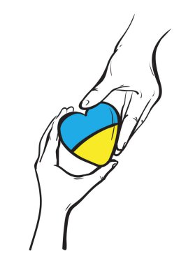 Ukrayna 'nın kalp bayrağı vektör resimde