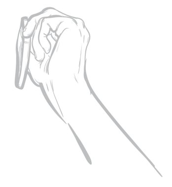 İnsan el hareketi doğrusal vektör çizimi