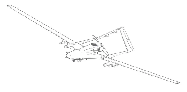 Bayraktar Sprzęt Wojskowy Dron Wektor Ilustracja — Wektor stockowy