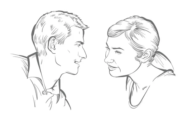 Aşık genç çift illüstrasyon vektör