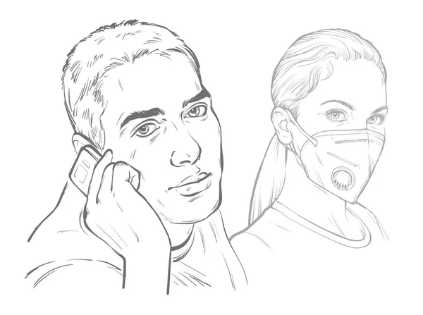 Genç erkek gönüllü vektör illüstrasyonunu arıyor