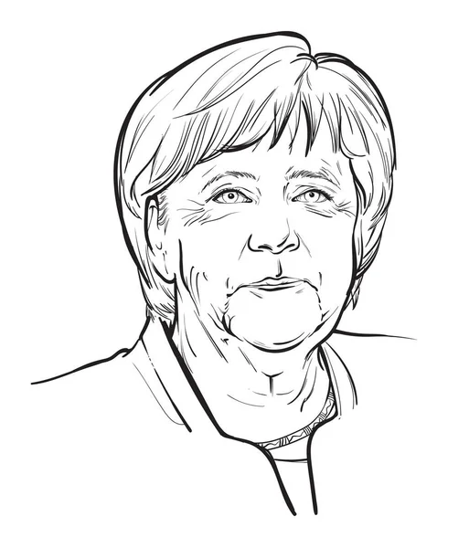 Kobieta Polityk Angela Merkel Federalny Kanclerz Niemiecki Wektor Ilustracji — Wektor stockowy
