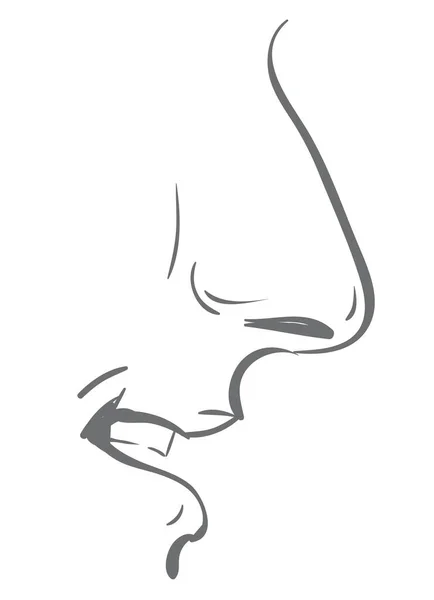 Bir erkeğin burnu ve dudakları duyguların temsili.