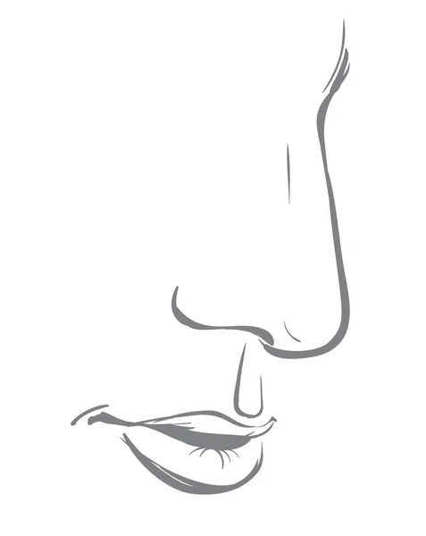 Μύτη Και Χείλη Ενός Ανθρώπου Διανυσματική Απεικόνιση Του Συναισθήματος — Διανυσματικό Αρχείο