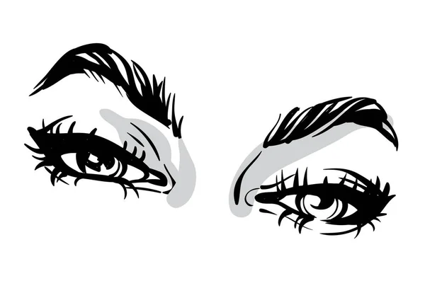 Ojos Humanos Hombre Una Mujer Diferentes Ángulos Emociones Vector Ilustración — Vector de stock