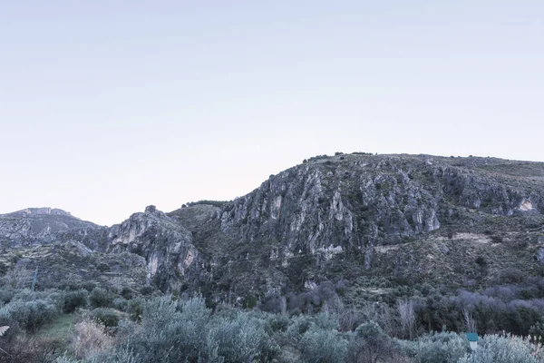 Wzgórze Trasie Chorros Granada Andaluzja Hiszpania Sierra Nevada — Zdjęcie stockowe