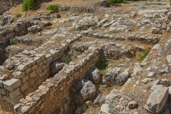Archäologische Ruinen Einer Burg Form Von Gängen Und Räumen — Stockfoto