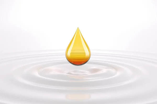 Een Druppel Olie Valt Het Oppervlak Van Cosmetische Melk Illustratie — Stockfoto