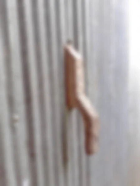 Door Handle Made Wood Zinc Door Rural Thailand Close Blurred — Fotografia de Stock