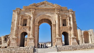 The Arch of Hadrian, the main gate to Ancient city of Gerasa/Jerash, Jordan.