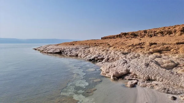 Natural Wonders Saltiest Dead Sea Salt Crystal Piles Jordan — Photo