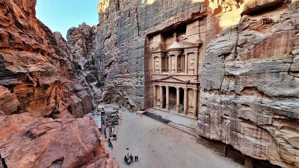 Khazneh Treasury Chisel Ancient City Nabatean Kingdom Petra Wadi Musa — Photo