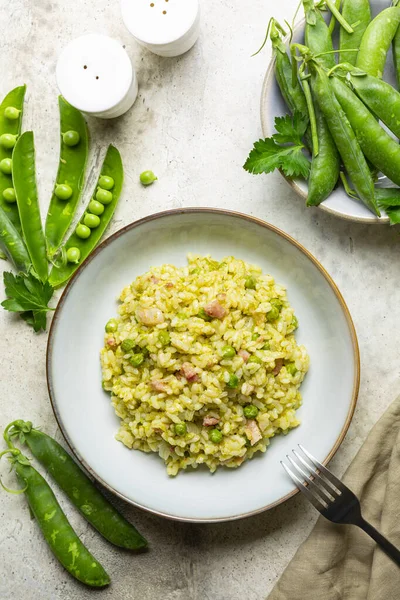 Risi Bisi Italian Venetian Rice Pea Spring Dish Made Vialone — Stock Photo, Image