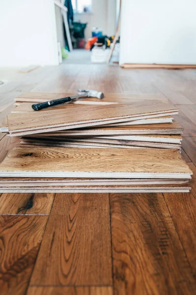 단단 한 떡갈나무 바닥 — 스톡 사진