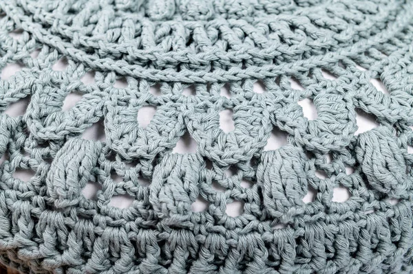 Almofada de algodão redondo de crochê — Fotografia de Stock