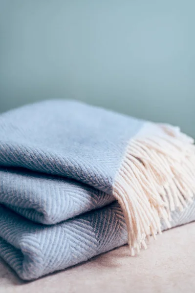 Woolen checked blanket — Stock Photo, Image