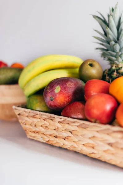 Home baskets with fruits — Stock Photo, Image