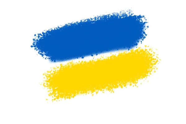 Ukrainische Flagge handbemalt — Stockfoto