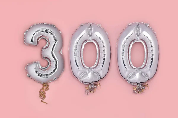 Balão Bunting Para Celebração Feliz 300 Aniversário Feito Balões Silver — Fotografia de Stock